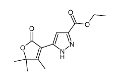 5-(4,5,5-trimethyl-2-oxo-2,5-dihydro-furan-3-yl)-1(2)H-pyrazole-3-carboxylic acid ethyl ester结构式
