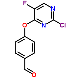 4-[(2-Chloro-5-fluoro-4-pyrimidinyl)oxy]benzaldehyde结构式