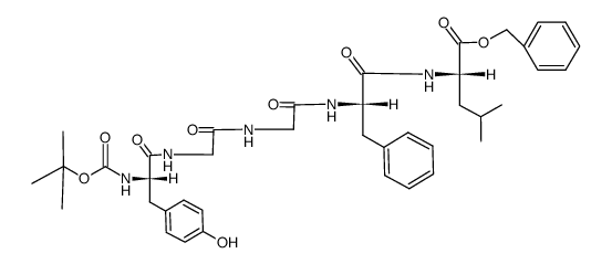 Tert-butyloxycarbonyltyrosyl-glycyl-glycyl-phenylalanyl-leucine Benzyl Ester Structure
