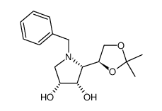 (2S,3S,4R)-1-benzyl-2-((S)-2,2-dimethyl-1,3-dioxolan-4-yl)pyrrolidine-3,4-diol结构式