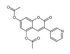 5,7-Diacetoxy-3-(3-pyridyl)-2H-1-benzopyran-2-one结构式