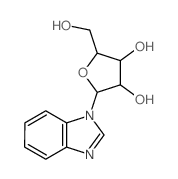 2-benzoimidazol-1-yl-5-(hydroxymethyl)oxolane-3,4-diol结构式