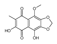 4,6-dihydroxy-9-methoxy-7-methylnaphtho<2,3-d>-1,3-dioxole-5,8-dione Structure