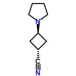 Cyclobutanecarbonitrile,3-(1-pyrrolidinyl)-,trans-(9CI) structure