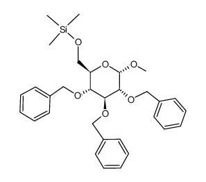 methyl 2,3,4-tri-O-benzyl-6-O-(trimethylsilyl)-α-D-glucopyranoside Structure