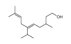 3,9-dimethyl-6-propan-2-yldeca-5,8-dien-1-ol结构式