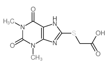 Acetic acid,2-[(2,3,6,9-tetrahydro-1,3-dimethyl-2,6-dioxo-1H-purin-8-yl)thio]-结构式