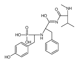 [(1R)-2-(4-hydroxyphenyl)-1-[[(1S)-1-[[(2S)-3-methyl-2-methylamino-but anoyl]carbamoyl]-2-phenyl-ethyl]amino]ethyl]phosphonic acid结构式