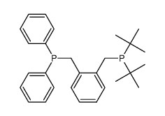 α-(di-tert-butylphosphino)-α'-(diphenylphosphino)-o-xylene结构式