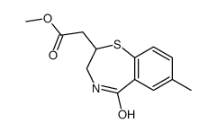 methyl 2-(7-methyl-5-oxo-3,4-dihydro-2H-1,4-benzothiazepin-2-yl)acetate结构式