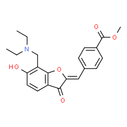 Methyl 4-[(Z)-{7-[(diethylamino)methyl]-6-hydroxy-3-oxo-1-benzofuran-2(3H)-ylidene}methyl]benzoate结构式
