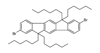 Indeno[1,2-b]fluorene, 2,8-dibromo-6,6,12,12-tetrahexyl-6,12-dihydro Structure