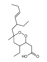 2-[4-ethyl-6-[(E)-2-ethylhex-3-enyl]-6-methyldioxan-3-yl]acetic acid结构式