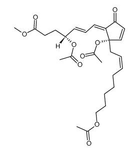 (4R,5E,7E,12S,14Z)-4,12,20-Tris(acetyloxy)-9-oxo-5,7,10,14-prostatetren-1-oic acid methyl ester Structure