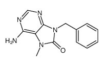 6-amino-9-benzyl-7-methylpurin-8-one结构式