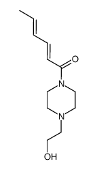 (2E,4E)-1-[4-(2-Hydroxy-ethyl)-piperazin-1-yl]-hexa-2,4-dien-1-one Structure