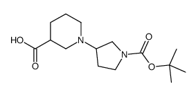 1-[1-[(2-methylpropan-2-yl)oxycarbonyl]pyrrolidin-3-yl]piperidine-3-carboxylic acid structure