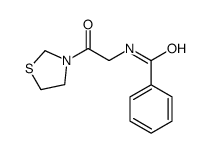 N-[2-oxo-2-(1,3-thiazolidin-3-yl)ethyl]benzamide结构式