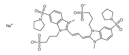 sodium,3-[3-methyl-2-[(E,3E)-3-[1-methyl-5-pyrrolidin-1-ylsulfonyl-3-(3-sulfonatopropyl)benzimidazol-2-ylidene]prop-1-enyl]-6-pyrrolidin-1-ylsulfonylbenzimidazol-3-ium-1-yl]propane-1-sulfonate结构式