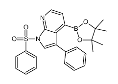 1H-PYRROLO[2,3-B]PYRIDINE, 3-PHENYL-1-(PHENYLSULFONYL)-4-(4,4,5,5-TETRAMETHYL-1,3,2-DIOXABOROLAN-2-YL)- picture