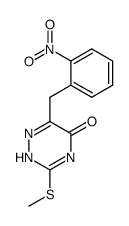 3-methylmercapto-6-(o-nitrobenzyl)-2,5-dihydro-1,2,4-triazin-5-one Structure