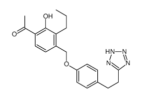 1-[2-hydroxy-3-propyl-4-[[4-[2-(2H-tetrazol-5-yl)ethyl]phenoxy]methyl]phenyl]ethanone Structure
