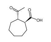 (+/-)-trans-2-acetyl-cycloheptanecarboxylic acid结构式