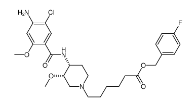 4-fluorobenzyl 6-((3S,4R)-4-(4-amino-5-chloro-2-methoxybenzamido)-3-methoxypiperidin-1-yl)hexanoate结构式