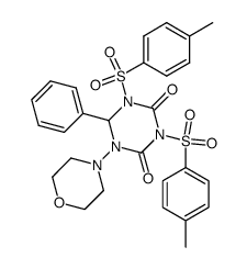 5-Morpholino-6-phenyl-1,3-di(p-tolylsulfonyl)hexahydro-1,3,5-triazin-2,4-dion结构式