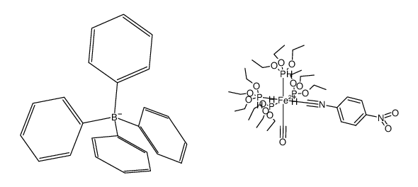 cis-[Fe(CO)(4-NO2-C6H4NC)(P(OEt)3)4](BPh4)2结构式