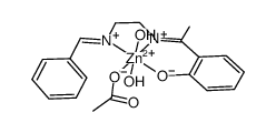 Zn((benzaldehyde)(2-hydroxyacetophenone)ethylenediamine-2H)(H2O)2(acetate) Structure