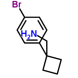 1-[1-(4-Bromophenyl)cyclobutyl]methanamine structure