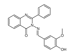 3-{[(4-hydroxy-3-methoxyphenyl)methylene]amino}-2-phenylquinazolin-4(3H)-one Structure