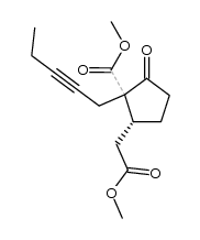 (1R,2S)-2-(Methoxycarbonyl)-3-oxo-2-(2-pentinyl)cyclopentanessigsaeure-methylester Structure