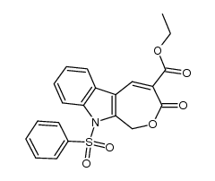 ethyl 3-oxo-10-(phenylsulfonyl)-3,10-dihydro-1H-oxepino[3,4-b]indole-4-carboxylate Structure