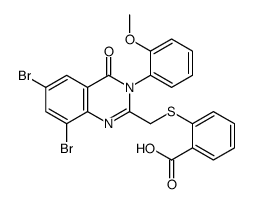 2-[[6,8-dibromo-3-(2-methoxyphenyl)-4-oxoquinazolin-2-yl]methylsulfanyl]benzoic acid Structure