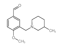 4-Methoxy-3-[(3-methylpiperidin-1-yl)methyl]-benzaldehyde Structure