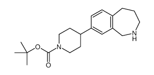 tert-butyl 4-(2,3,4,5-tetrahydro-1H-2-benzazepin-8-yl)piperidine-1-carboxylate结构式