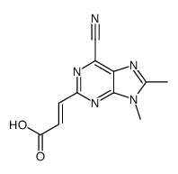 3-(6-cyano-8,9-dimethylpurin-2-yl)prop-2-enoic acid Structure