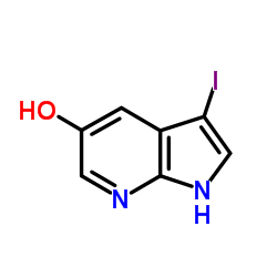 3-Iodo-1H-pyrrolo[2,3-b]pyridin-5-ol结构式