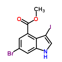 Methyl 6-bromo-3-iodo-1H-indole-4-carboxylate Structure