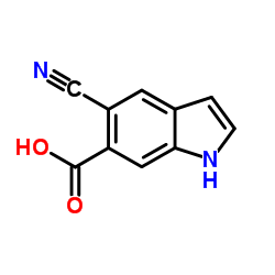 5-Cyano-1H-indole-6-carboxylic acid结构式
