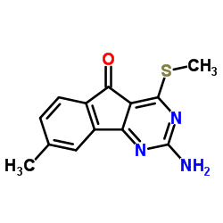 2-Amino-8-methyl-4-(methylsulfanyl)-5H-indeno[1,2-d]pyrimidin-5-one结构式