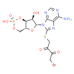 8-((4-bromo-2,3-dioxobutyl)thio)-adenosine 3',5'-cyclic monophosphate结构式