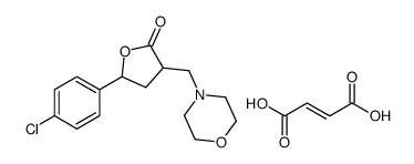 (E)-but-2-enedioic acid,5-(4-chlorophenyl)-3-(morpholin-4-ylmethyl)oxolan-2-one结构式