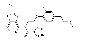 N-{2-[4-(2-ethoxyethyl)-2-methylphenoxy]-ethyl}-6-ethyl-N-(1,2,4-triazol-1-yl-carbonyl)-4-thieno [2,3-d]pyrimidine amine Structure