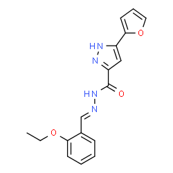 (E)-N-(2-ethoxybenzylidene)-3-(furan-2-yl)-1H-pyrazole-5-carbohydrazide结构式