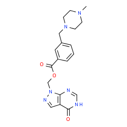 3-[(4-Methylpiperazino)methyl]benzoic acid (4,5-dihydro-4-oxo-1H-pyrazolo[3,4-d]pyrimidine-1-yl)methyl ester结构式