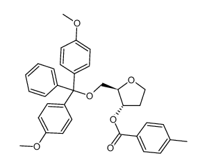 5-O-(4,4'-dimethoxytrityl)-3-O-toluoyl-1,2-dideoxy-D-ribose Structure