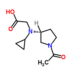 N-[(3R)-1-Acetyl-3-pyrrolidinyl]-N-cyclopropylglycine Structure